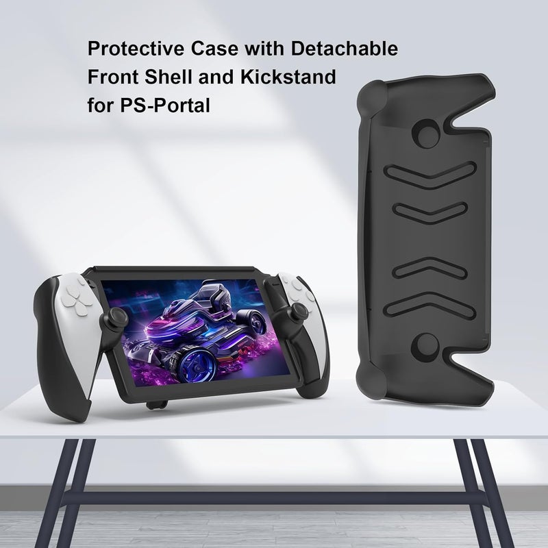 JOYTORN Full Protective Case Cover Compatible with PlayStation Portal Remote Player,PS5 Portal Case with Detachable Front Shell,Frosted Anti-Slip Handheld Design-Black - Image 5